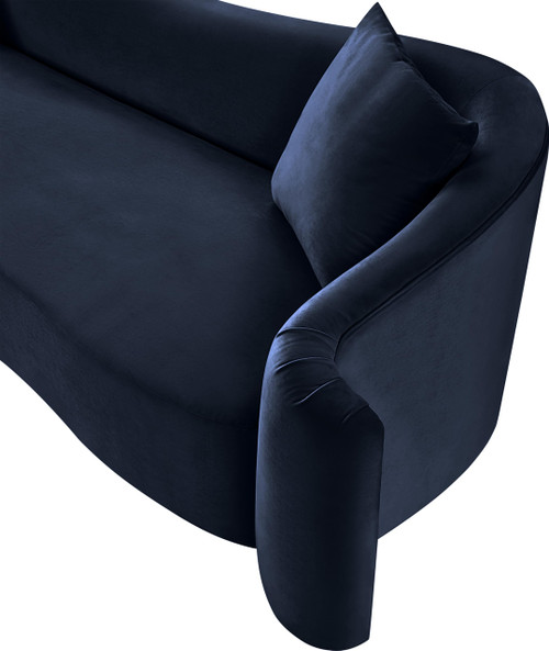 Loveseat with Ultra Luxe Navy 460 GSM Velvet, Rich Curves, 70" W x 34.5" D x 31" H, Navy