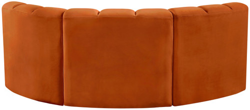 Modular Sofa with Soft Cognac Velvet, Deep Channel Tufting, Modular Design, 80" W x 37" D x 30" H, Cognac