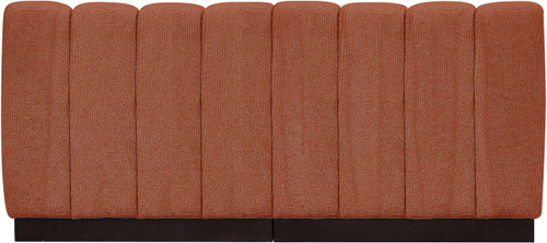 Modular Sofa with Soft Cognac Chenille Cross Hatched Fabric, Solid Wood Espresso Base, 64" W x 34.5" D x 29" H, Cognac