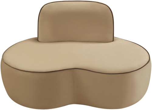 Beige-C Swerve Collection Modern | Contemporary Chair with Ultra Luxe 460 GSM Upholstery Piping, Solid Wood Inner Frame, 49.5" W x 32" D x 30" H, Beige