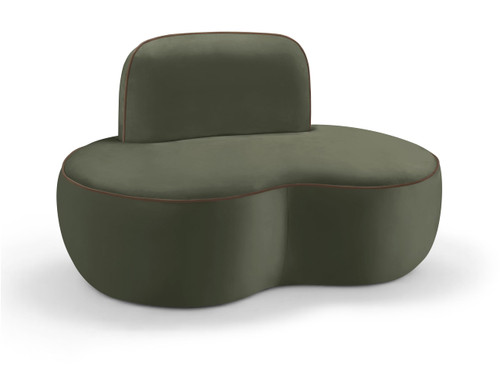 Green-C Swerve Collection Modern | Contemporary Chair with Ultra Luxe 460 GSM Upholstery Piping, Solid Wood Inner Frame, 49.5" W x 32" D x 30" H, Green