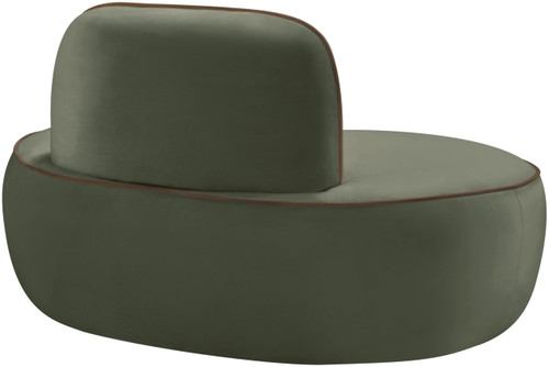 Green-C Swerve Collection Modern | Contemporary Chair with Ultra Luxe 460 GSM Upholstery Piping, Solid Wood Inner Frame, 49.5" W x 32" D x 30" H, Green