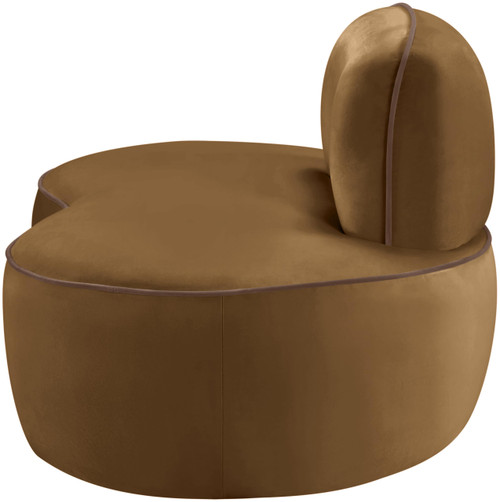 Saddle-C Swerve Collection Modern | Contemporary Chair with Ultra Luxe 460 GSM Upholstery Piping, Solid Wood Inner Frame, 49.5" W x 32" D x 30" H, Saddle