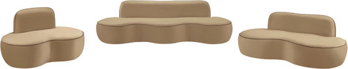 Beige-L Swerve Collection Modern | Contemporary Loveseat with Ultra Luxe 460 GSM Upholstery Piping, Solid Wood Inner Frame, 77" W x 37" D x 30" H, Beige