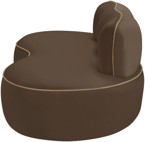 Brown-L Swerve Collection Modern | Contemporary Loveseat with Ultra Luxe 460 GSM Upholstery Piping, Solid Wood Inner Frame, 77" W x 37" D x 30" H, Brown