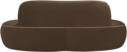 Brown-L Swerve Collection Modern | Contemporary Loveseat with Ultra Luxe 460 GSM Upholstery Piping, Solid Wood Inner Frame, 77" W x 37" D x 30" H, Brown