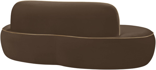 Brown-L Swerve Collection Modern | Contemporary Loveseat with Ultra Luxe 460 GSM Upholstery Piping, Solid Wood Inner Frame, 77" W x 37" D x 30" H, Brown