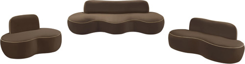 Brown-L Swerve Collection Modern | Contemporary Loveseat with Ultra Luxe 460 GSM Upholstery Piping, Solid Wood Inner Frame, 77" W x 37" D x 30" H, Brown