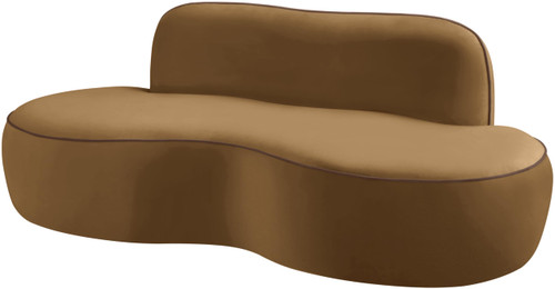 Saddle-L Swerve Collection Modern | Contemporary Loveseat, Ultra Luxe 460 GSM Upholstery Piping, Solid Wood Inner Frame, 77" W x 37" D x 30" H, Saddle