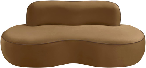 Saddle-L Swerve Collection Modern | Contemporary Loveseat, Ultra Luxe 460 GSM Upholstery Piping, Solid Wood Inner Frame, 77" W x 37" D x 30" H, Saddle
