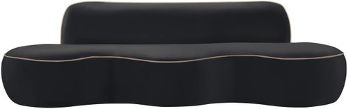Black-S Swerve Collection Modern | Contemporary Sofa with Ultra Luxe 460 GSM Upholstery Piping, Solid Wood Inner Frame, 100" W x 38.5" D x 30" H, Black