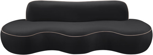 Black-S Swerve Collection Modern | Contemporary Sofa with Ultra Luxe 460 GSM Upholstery Piping, Solid Wood Inner Frame, 100" W x 38.5" D x 30" H, Black