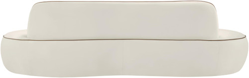 Cream-S Swerve Collection Modern | Contemporary Sofa with Ultra Luxe 460 GSM Upholstery Piping, Solid Wood Inner Frame, 100" W x 38.5" D x 30" H, Cream