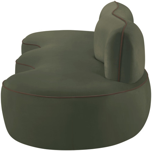 Green-S Swerve Collection Modern | Contemporary Sofa with Ultra Luxe 460 GSM Upholstery Piping, Solid Wood Inner Frame, 100" W x 38.5" D x 30" H, Green