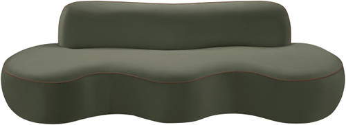 Green-S Swerve Collection Modern | Contemporary Sofa with Ultra Luxe 460 GSM Upholstery Piping, Solid Wood Inner Frame, 100" W x 38.5" D x 30" H, Green