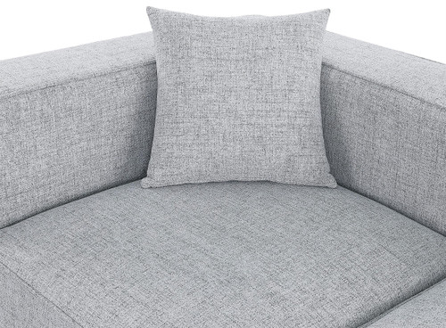 Grey-S144B Cube Collection Modern | Contemporary Linen Textured Fabric Upholstered Modular Sofa, Grey, 144" W x 36" D x 26" H