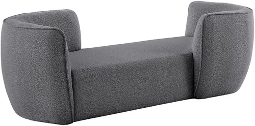 Grey Hilton Collection Modern | Contemporary Boucle Fabric Upholstered Sofa Chaise, Grey, 90" W x 37" D x 29" H