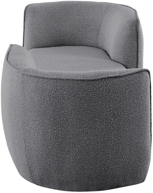 Grey Hilton Collection Modern | Contemporary Boucle Fabric Upholstered Sofa Chaise, Grey, 90" W x 37" D x 29" H