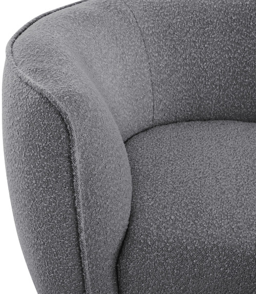 Grey Hilton Collection Modern | Contemporary Boucle Fabric Upholstered Sofa Chaise, Grey, 90" W x 37" D x 29" H