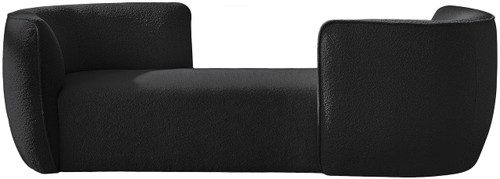 Black Hilton Collection Modern | Contemporary Boucle Fabric Upholstered Sofa Chaise, Black, 90" W x 37" D x 29" H