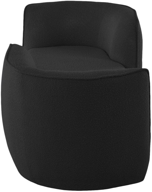 Black Hilton Collection Modern | Contemporary Boucle Fabric Upholstered Sofa Chaise, Black, 90" W x 37" D x 29" H
