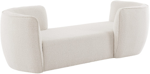 Cream Hilton Collection Modern | Contemporary Boucle Fabric Upholstered Sofa Chaise, Cream, 90" W x 37" D x 29" H