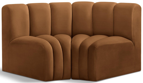 Saddle-S2B Arc Collection Modern | Contemporary Modular Sofa with Soft Saddle Velvet, Deep Channel Tufting, Modular Design, 60 W x 33 D x 30 H, Saddle