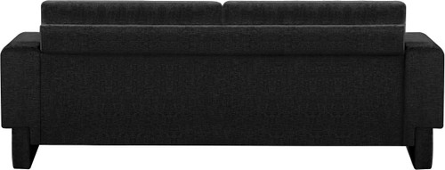 Black-S Madeline Collection Modern | Contemporary Sofa with Rich Black Chenille Fabric, Bolster Pillows Included, 89" W x 34" D x 34" H, Black
