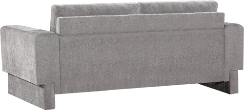 Grey-S Madeline Collection Modern | Contemporary Sofa with Rich Light Grey Chenille Fabric, Bolster Pillows Included, 89" W x 34" D x 34" H, Grey
