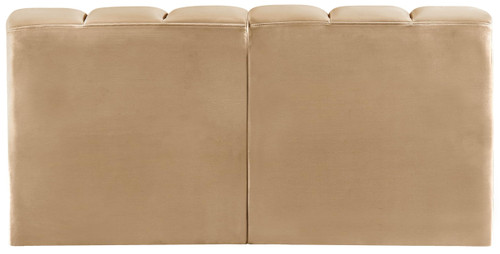 Camel-S2A Arc Collection Modern | Contemporary Modular Sofa with Soft Camel Velvet, Deep Channel Tufting, Modular Design, 60" W x 31" D x 30" H, Camel