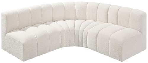Cream-S4B Arc Collection Modern | Contemporary Modular Sofa with Rich Cream Boucle Fabric, Deep Channel Tufting, Modular Design, 103" W x 54" D x 30" H, Cream