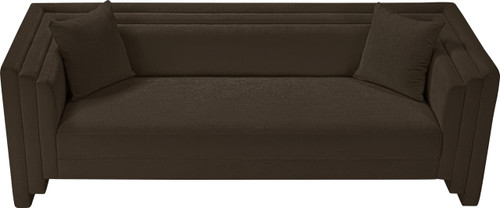 Brown-S Everett Collection Modern | Contemporary Sofa with Soft Brown Chenille Fabric, Solid Wood Inner Frame, Pillows Included, 88.5" W x 34" D x 29" H, Brown