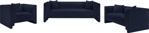 Navy-S Everett Collection Modern | Contemporary Sofa with Soft Navy Chenille Fabric, Solid Wood Inner Frame, Pillows Included, 88.5" W x 34" D x 29" H, Navy