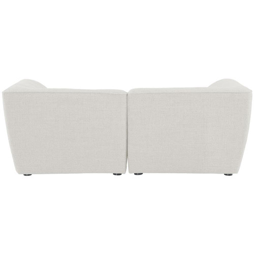 Cream-S76 Miramar Collection Modern | Contemporary Linen Textured Upholstered Modular Sofa, Cream, 76" W x 38" D x 28.5" H