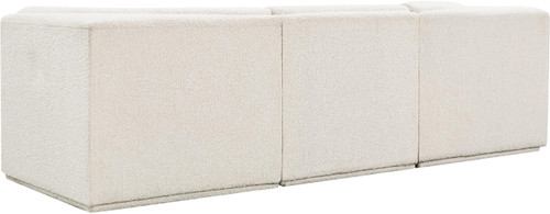 Cream-S98 Ollie Collection Modern | Contemporary Modular Sofa with Rich Cream Boucle Fabric and Curved Corners, 98" W x 34" D x 30" H, Cream