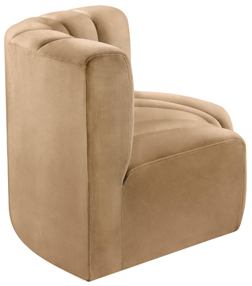 Camel-S2B Arc Collection Modern | Contemporary Modular Sofa with Soft Camel Velvet, Deep Channel Tufting, Modular Design, 60" W x 33" D x 30" H, Camel