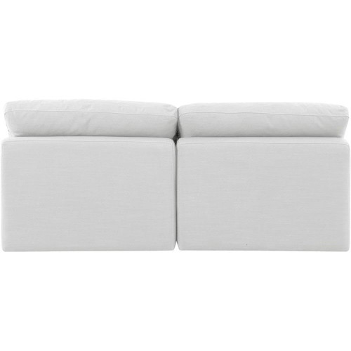 White-S2 Indulge Collection Modern | Contemporary Modular Sofa with Rich White Linen Textured Fabric, Down Feather Cushions, Modular, 70" W x 35" D x 32" H, White