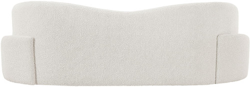 Cream-S Principessa Collection Modern | Contemporary Sofa with Rich Cream Boucle Fabric, Curved Seat and Back, 90" W x 35" D x 29" H, Cream