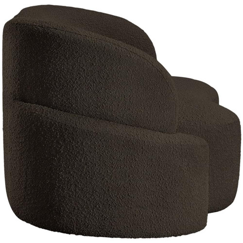 Brown-L Principessa Collection Modern | Contemporary Loveseat with Rich Brown Boucle Fabric, Curved Seat and Back, 68" W x 35" D x 29" H, Brown