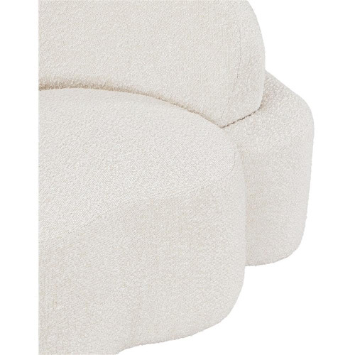 Cream-L Principessa Collection Modern | Contemporary Loveseat with Rich Cream Boucle Fabric, Curved Seat and Back, 68" W x 35" D x 29" H, Cream