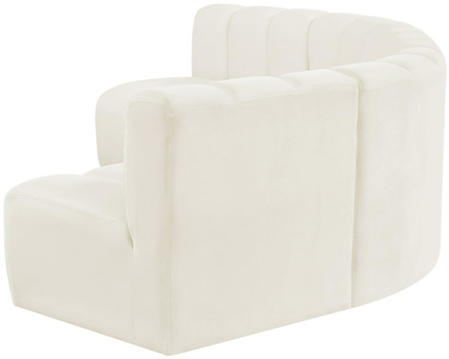 Cream-S5A Arc Collection Modern | Contemporary Modular Sofa with Soft Cream Velvet, Deep Channel Tufting, Modular Design, 133 W x 54 D x 30 H, Cream