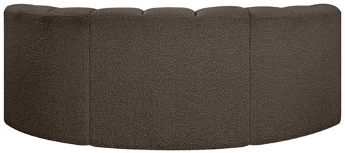 Brown-S3C Arc Collection Modern | Contemporary Modular Sofa with Rich Brown Boucle Fabric, Deep Channel Tufting, Modular Design, 80" W x 37" D x 30" H, Brown