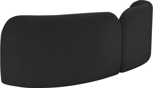 Black-S Daphne Collection Art Deco Sofa with Rich Black Boucle Fabric, Solid Wood Ball Legs, Solid Wood Inner Frame, 89" W x 39" D x 29" H, Black