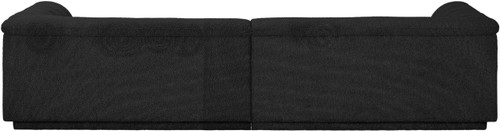 Black-S119 Cascade Collection Modern | Contemporary Modular Sofa with Rich Black Boucle Fabric, Deep Channel Tufting, Curved Arms, 118" W x 35" D x 28" H, Black