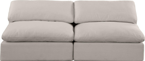 Beige-S78 Comfy Collection Modern | Contemporary Upholstered Modular Sofa with Beige Linen Textured Fabric Upholstery, Down Feather Cusions, 78" W x 40" D x 34.5" H, Beige