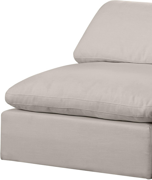 Beige-S78 Comfy Collection Modern | Contemporary Upholstered Modular Sofa with Beige Linen Textured Fabric Upholstery, Down Feather Cusions, 78" W x 40" D x 34.5" H, Beige