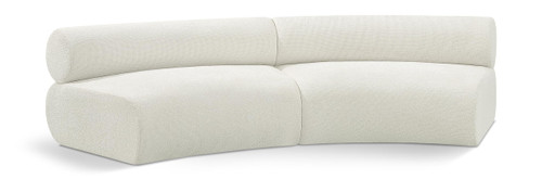 Cream-S2A Bale Collection Modern | Contemporary Modular Sofa with Soft Cream Chenille Cross Hatched Fabric, 108" W x 46" D x 27.5" H, Cream