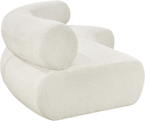 Cream-S2A Bale Collection Modern | Contemporary Modular Sofa with Soft Cream Chenille Cross Hatched Fabric, 108" W x 46" D x 27.5" H, Cream