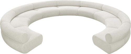 Cream-S9A Bale Collection Modern | Contemporary Modular Sofa with Soft Cream Chenille Cross Hatched Fabric, 202" W x 186" D x 28" H, Cream