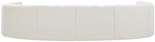 Cream-S8A Arc Collection Modern | Contemporary Modular Sofa with Rich Cream Boucle Fabric, Deep Channel Tufting, Modular Design, 150" W x 72" D x 30" H, Cream